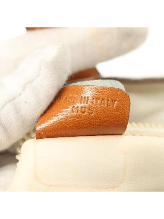 Authentic CELINE Shoulder Bag Leather White Silver - Picture 4 of 16